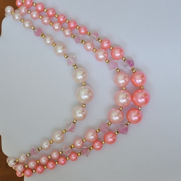 Vintage 3 Strand Pearl & Bead Necklace